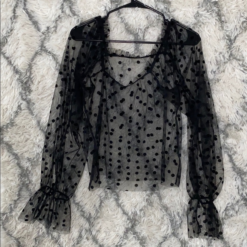 SHEIN Long Sleeve Black Blouse (Top Shirt)